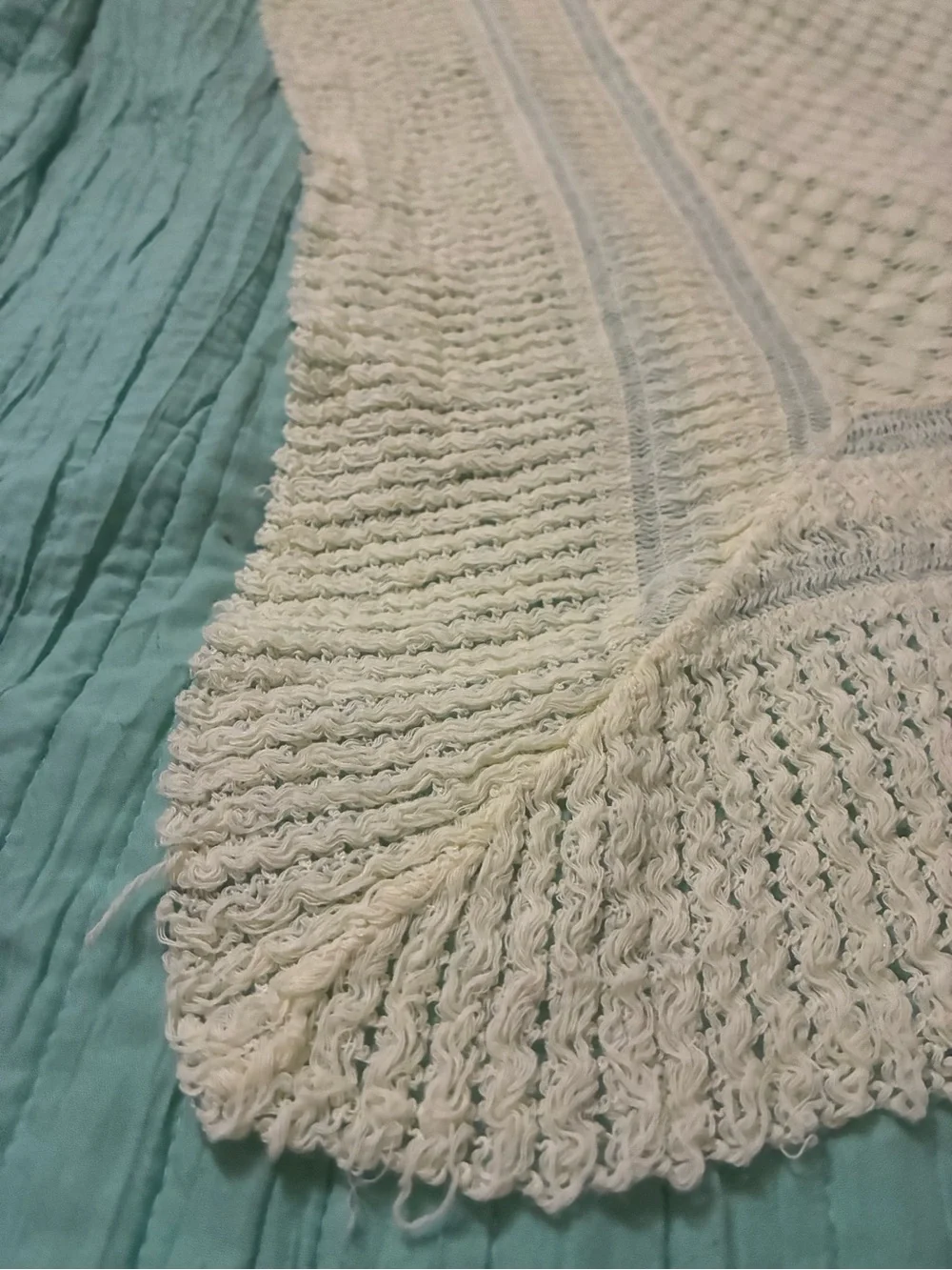 Vintage Handcrafted Yellow Crochet Baby Blanket